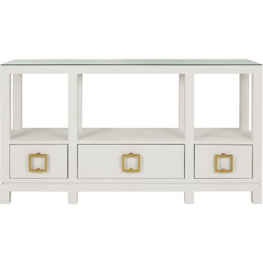 Open Shelf Console In White