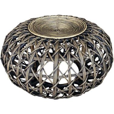 Open Weave Natural Ottoman