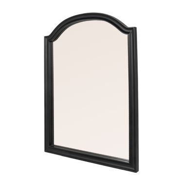 Ophelia Arched Mango Wood Wall Mirror In Black