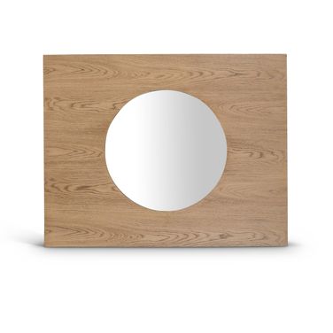 Optic Oak Wood Frame Mirror In Natural
