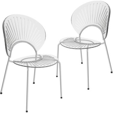 Opulent Dining Chair Set of 2 In Clear
