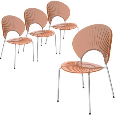 Opulent Dining Chair Set of 4 In Amber
