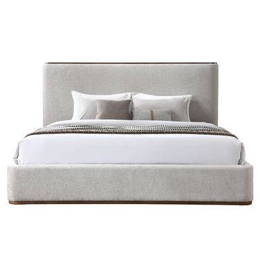 Orane Eastern King Bed In Linen Gray