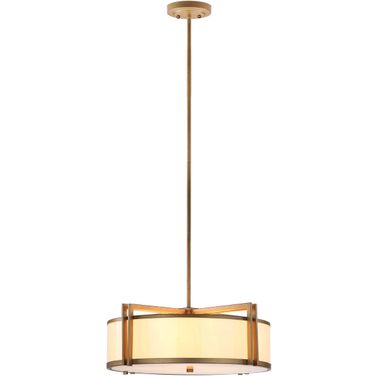 Orb Antique Gold 5-Light 21 Inch Drum Adjustable Pendant Light