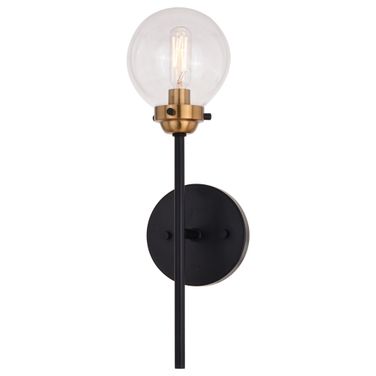 Orbit 1 Light Wall Light In Muted Brass and Oil Rubbed Bronze
