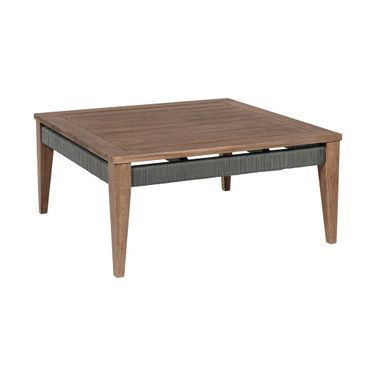 Orbit Outdoor Patio Square Coffee Table In Weathered Eucalyptus