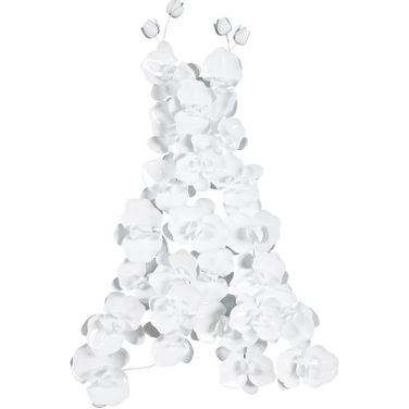 Orchid Dress Wall Art In White