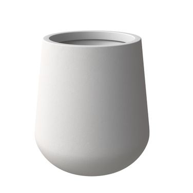 Orchid Poly Stone 11.8 Dia. Planter In White