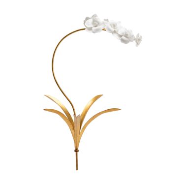 Orchid Stem Small In Cream and Gold