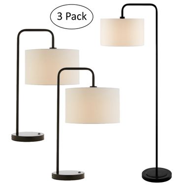 Orea Floor Lamp Set of 3 In Black