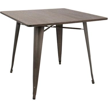 Oregon 36 Inch Industrial-Farmhouse Dining Table In Antique And Espresso