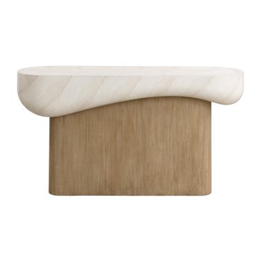 Oreste Travertine Look Console Table In Cream