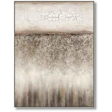 Organic Cracked Earth Textured Serenity Canvas Wall Art In Multi