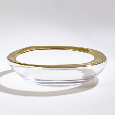 Organic Formed Bowl In Gold Rim