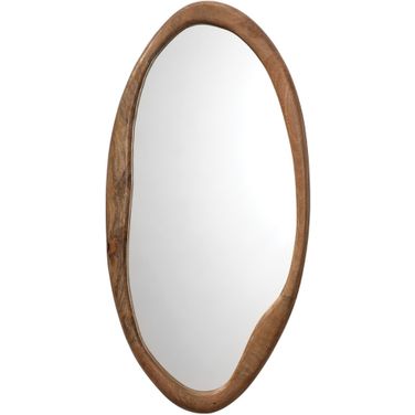 Organic Mango Wood Oval Mirror In Natural