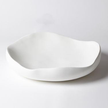 Organic Round Large Bowl In Matte White