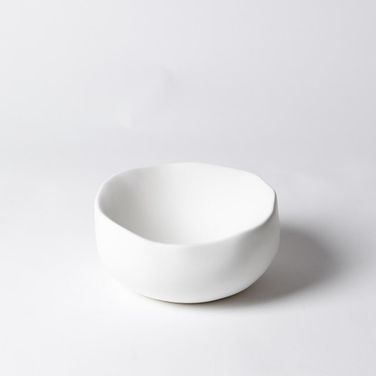 Organic Small Round Bowl In Matte White