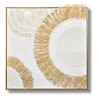 Organic Sunburst Luxe Texture Canvas Wall Art In Gold