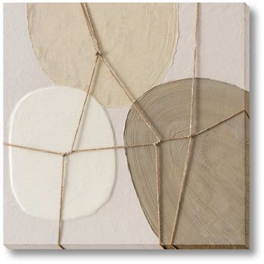 Organic Tactile Geo Modern Canvas Wall Art In Taupe