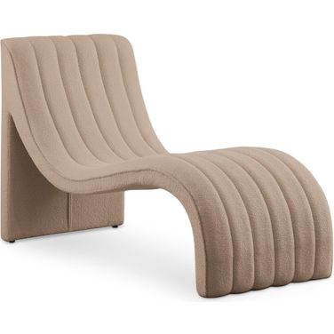 Orian Teddy Fabric Chaise In Beige