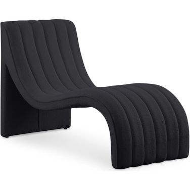Orian Teddy Fabric Chaise In Black