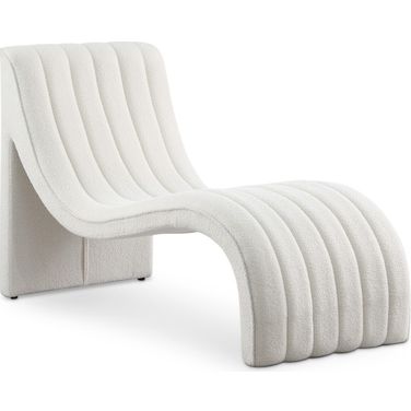 Orian Teddy Fabric Chaise In Cream