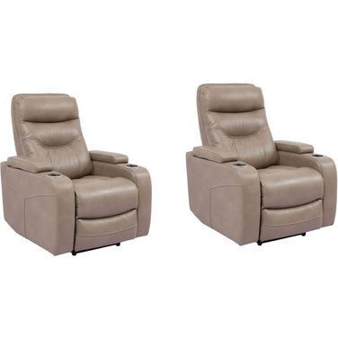 Origin Power Reclining Home Theater Recliner Set of 2 In Linen