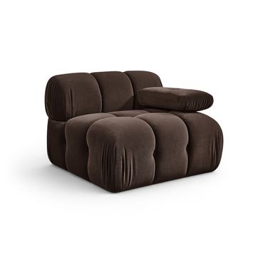 Orin Velvet Performance Fabric Upholstered Modular Chair In Brown