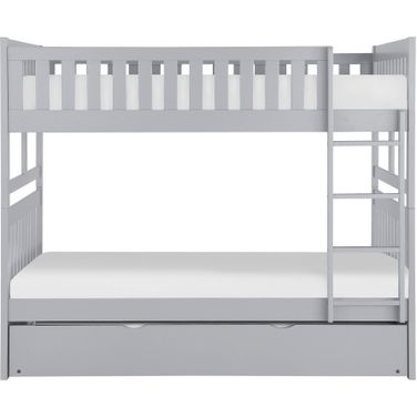 Orion Full/Full Bunk Bed with Twin Trundle In Gray