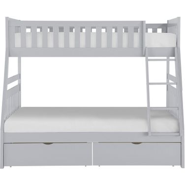 Orion Twin/Full Bunk Bed with Storage Boxes In Gray