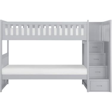 Orion Gray Twin Over Twin Step Bunk Bed