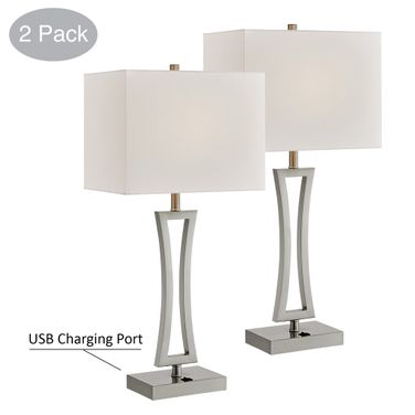 Orleano Table Lamp Set of 2 In Nickel