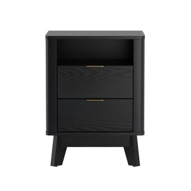 Orlen 2-Drawer Multi-Purpose Nightstand & End Table In Black