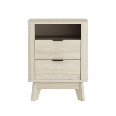 Orlen 2-Drawer Multi-Purpose Nightstand & End Table In Whitewashed Oak