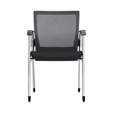 Oroblanco Visitor Chair Set of 2 In Black and Chrome