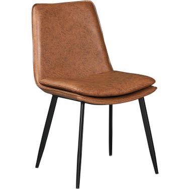 Ortega Padded Seat Solid Back Dining Side Chair Coffee and Black Set of 2