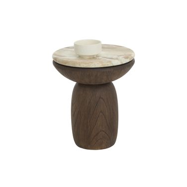 Orula Marble Look End Table In Macchiato