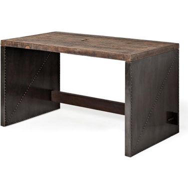 Orwell Brown Wood Top Metal Cladded Frame Office Desk
