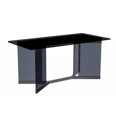 Oryn 55 Inch Dining Table with Glass Top In Black