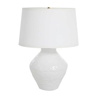 Osborn Table Lamp In Textured White and Antique Brass