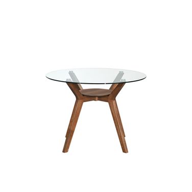 Oscar Round Glass Dining Table In Brown