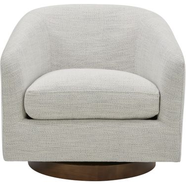 Oscy Swivel Chair In Splashed White