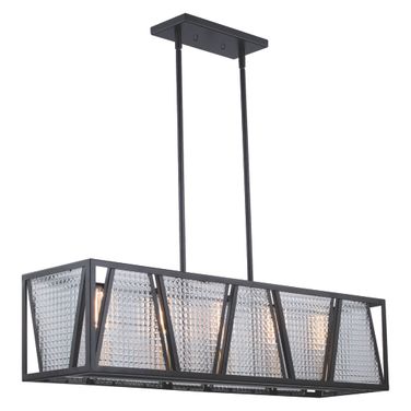 Oslo 5L Linear Chandelier In Black and Natural Brass