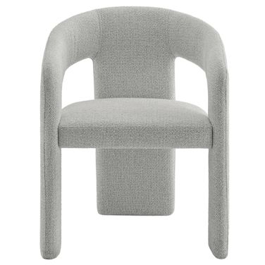 Oslo Barrel Fabric Upholstered Dining Accent Chair In Dove Gray