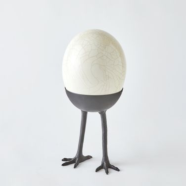 Ostrich Standing Egg On Legs In Bronze