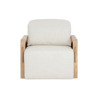 Otso Swivel Lounge Chair In Geralt Linen and Nubuck Tan