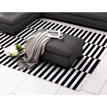 JandM Furniture 625 Italian Leather Ottoman in Grey 1754431131 Ott
