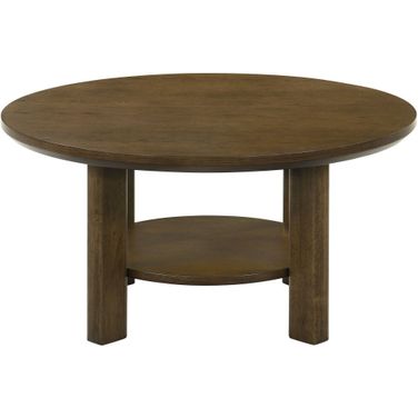 Ottowa 35-Inch Round Wood Cocktail Coffee Table In Brown