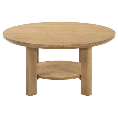 Ottowa 36-Inch Round Wood Cocktail Coffee Table In Washed Oak