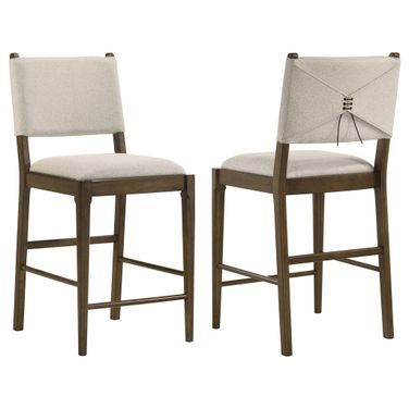 Ottowa Upholstered Counter Side Chair Set of 2 In Brown and Light Tan